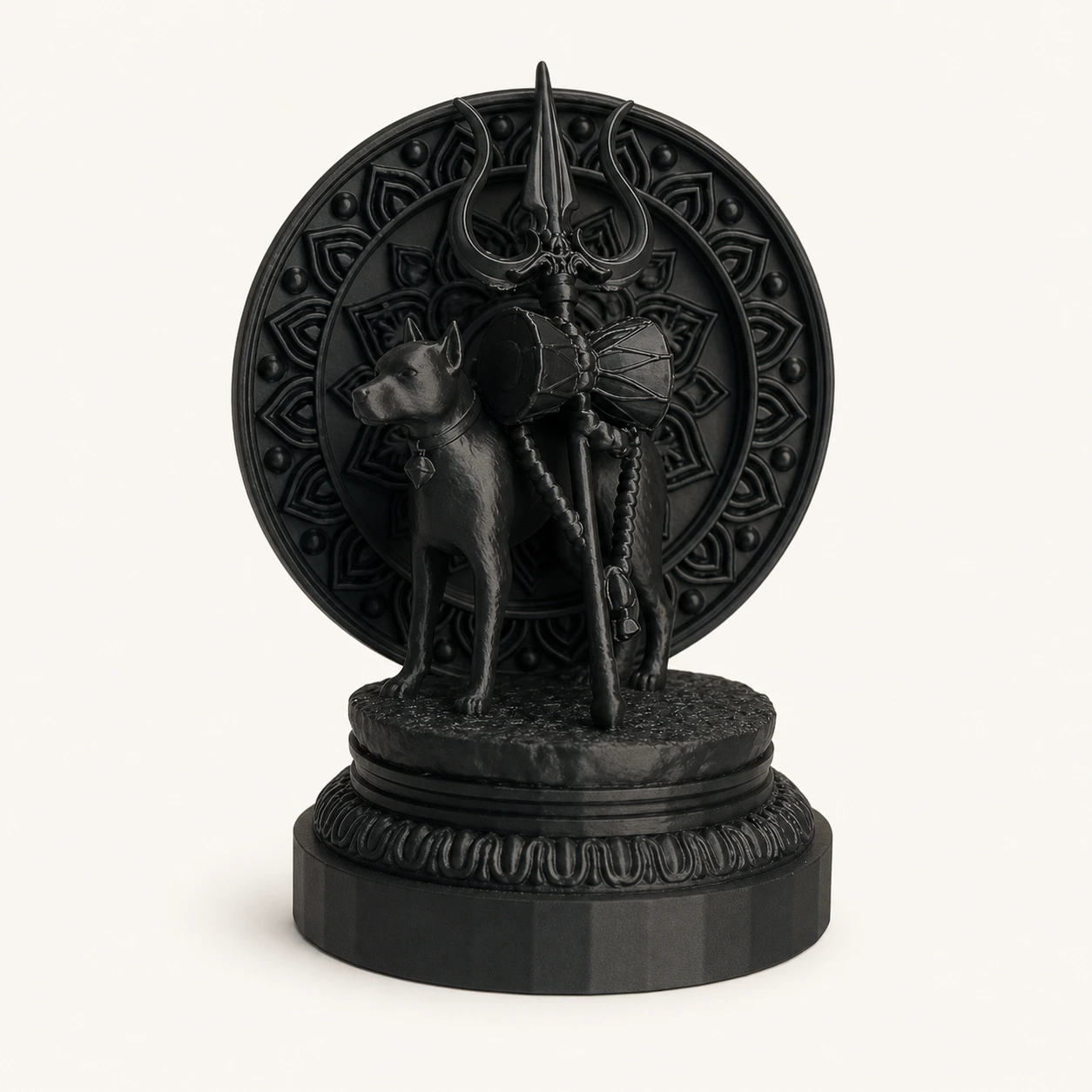 Black deity medallion custom statue